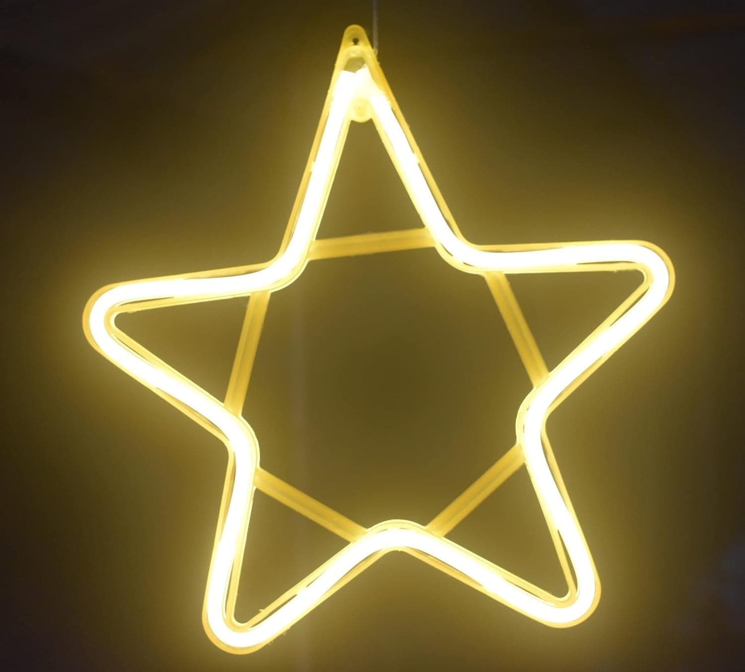 TechPride Neon LED Star Light, Warm White | Star Decorative Light for Bedroom, Kids Room, Wedding, Diwali, Party & Home Decoration (Star – Warm White)
