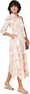Honey Women's Rayon Dress | Regular Fit | Shirt Collar | Full Sleeve