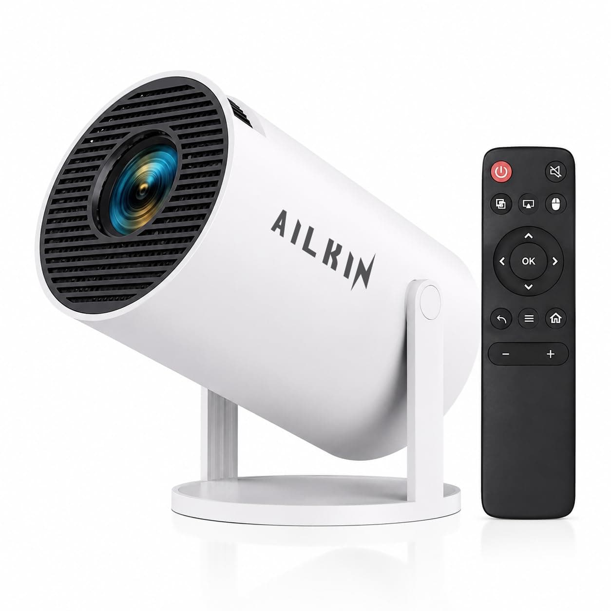 AILKIN LED Portable Projector, 1080P Supported 720P Native Resolution, 4000 Lumens Android 12 Projector with WiFi 5G Bluetooth 5.0, 150 Inch Display, Home Theater Outdoor Movie Projector