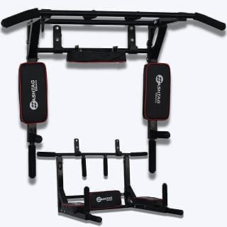 HASHTAG FITNESS 3in1 Multi Pull Up Bar Wall Mounted Dips Bar Stand Station for Home Portable Wall Mount, 120 kg, 68.6 Cm