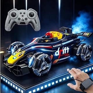 Storio RC 4x4 Formula F1 Drift Smoke Car 1:14 Scale | Hand Gesture Sensor & Remote Control | 2.4GHz High Speed Racing Car with 360° Spin, Lights, Music & Smoke | Toy for Boys & Girls 4+