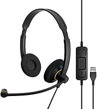 EPOS Sennheiser Culture Series Wideband Over Ear Wired Headphones SC60-USB-ML, Black