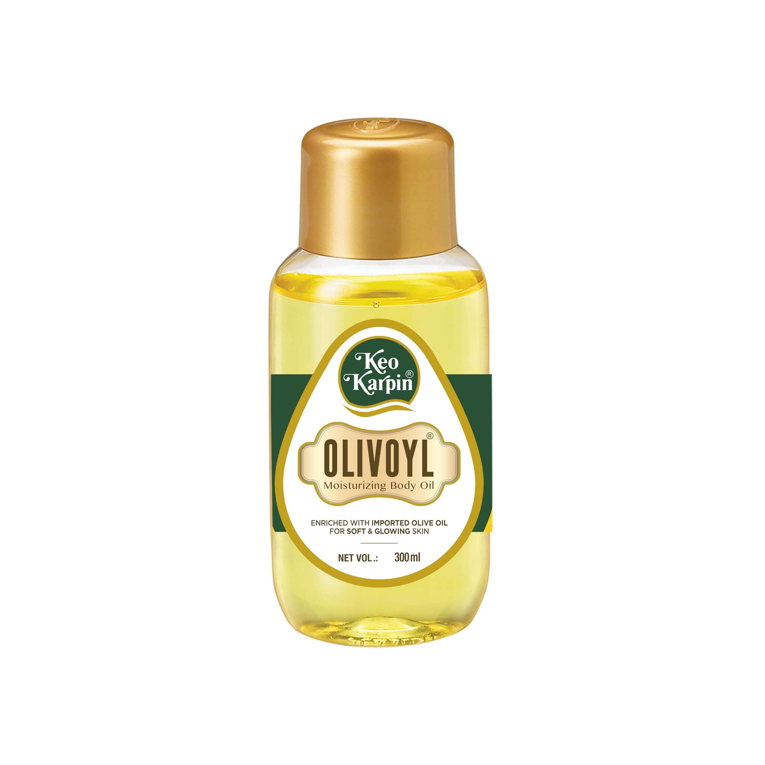 Keo Karpin Olivoyl | Non-Sticky Olive Oil, Provides All Day Long Moisturisation, Gives Soft, Supple And Shiny Skin | 300 ml |