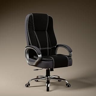 Green Soul Vienna | Fabric Office Chair | Ergonomic Executive Boss Chair with Spacious Cushioned Seat | Heavy Duty Metal Base | High Back | 3 Years Warranty (Black & Grey)