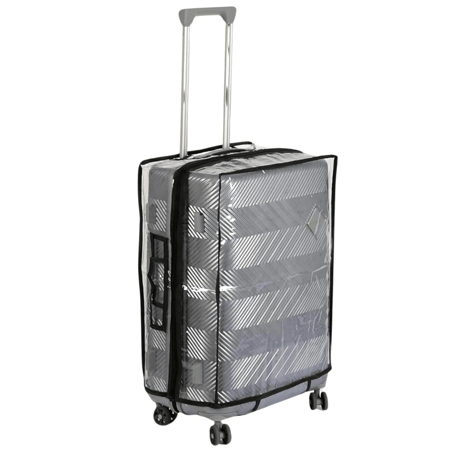CNB Transparent Protective Zipper PVC Dust Proof Cover for Hard/Plastic Body Luggage/Suitcase Trolley Bags 25" Height Excluding Wheels
