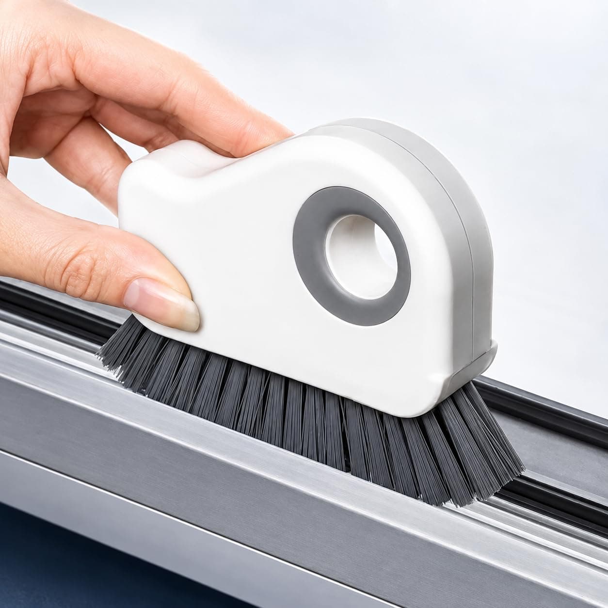2 in 1 Groove Cleaning Brush (1-Pcs.) | Window Track Cleaner Brush, For Sliding Door, Grout Cleaning