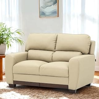 Royaloak Muar Malaysian Leatherette Sofa Two Seater Leatherette Upholstery | Tufted Design & High Backrest | Plush Seating Comfort | Wooden Legs & Skirting | 2 Seater Sofa