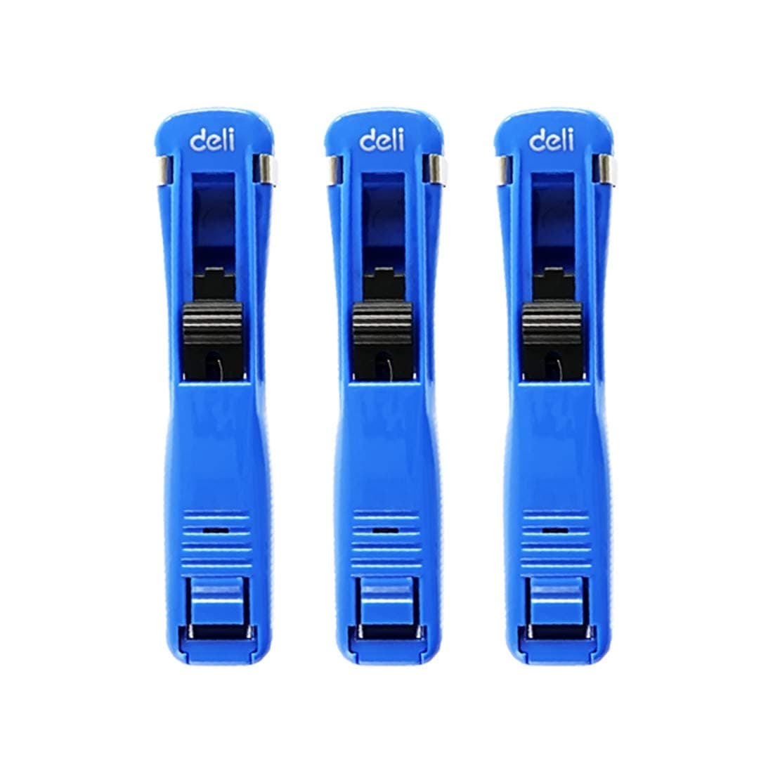 Deli E8591 Paper Clipper (Blue,Pack of 3)