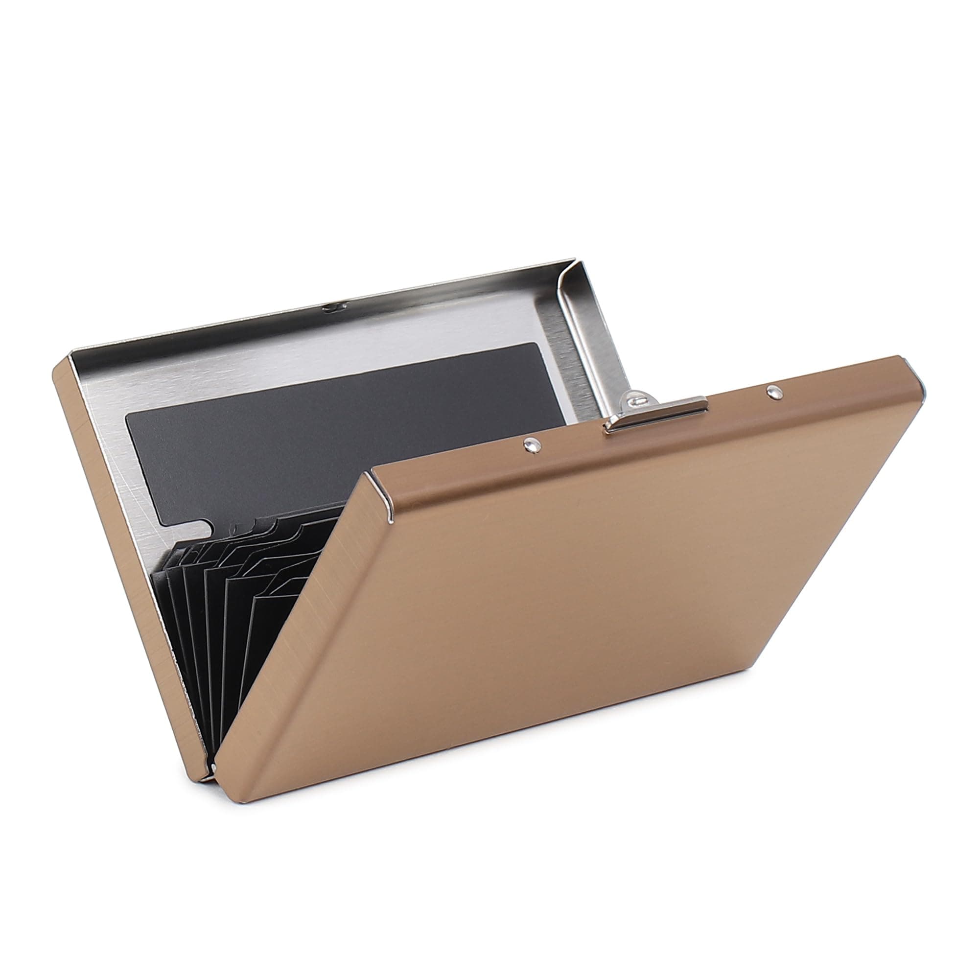 Stealodeal Long-Lasting Exucsive Gold RFID Protector Metal Debit/Credit/ATM 8 Slots Men & Women Card Holder Purse