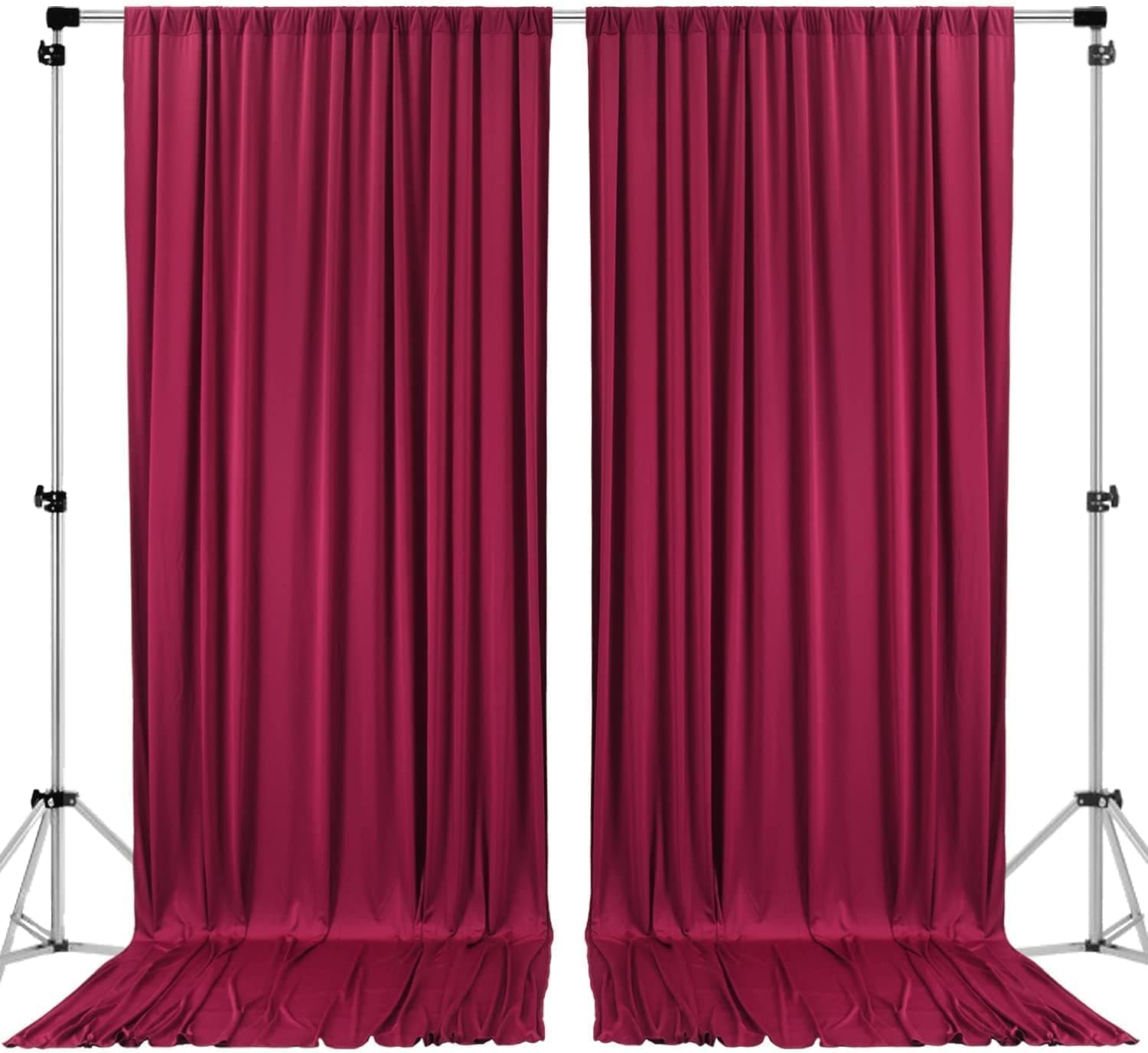 Boltove® Maroon Wrinkle Free Decoration Backdrop Curtain Drapes Maroon Backdrop Panels Background for Photography Wedding Parties Birthday Anniversary Function | Set of 2 |