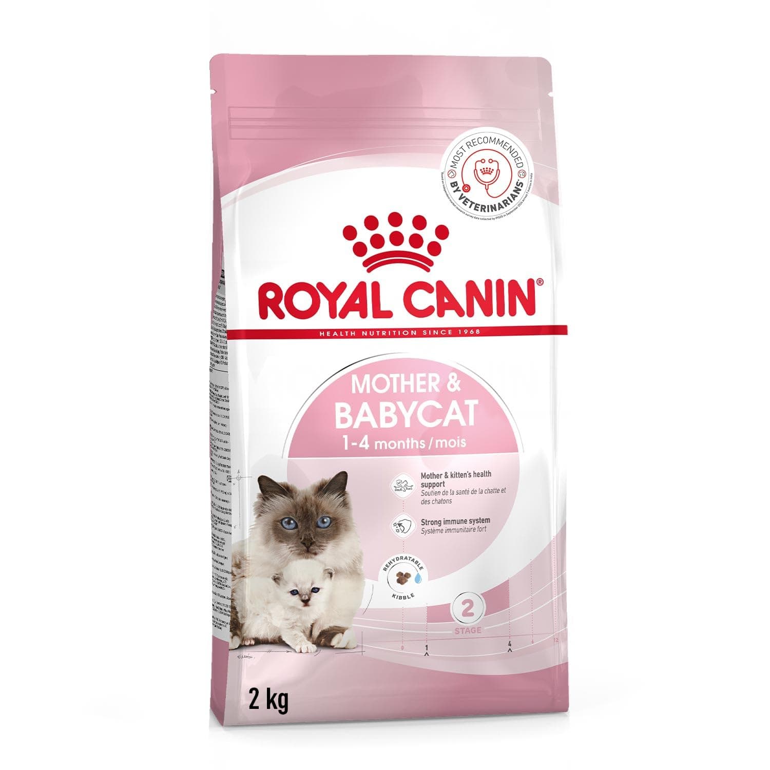 Royal Canin Mother & Babycat Food for Stage 2 Kittens, 2 Kg, Dry Food, Supports Strong Immune System & Digestive Health, Special Easy Weaning