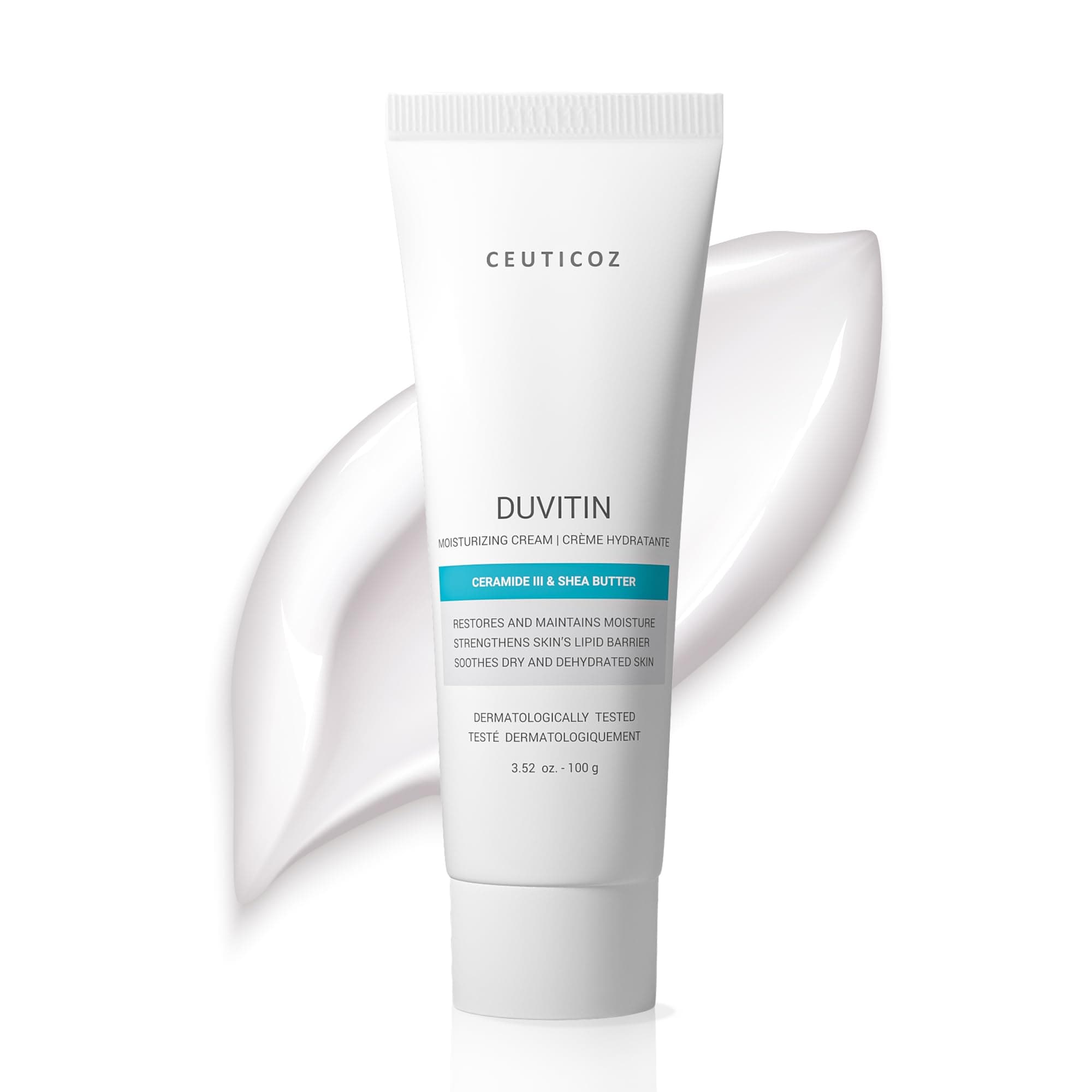 Ceuticoz Duvitin Moisturizing Cream | Dryness & Dehydration | 100g | For Dryness & Dehydration, Strengthens Barrier & Deeply Moisturizes, Ceramide III & Jojoba Oil