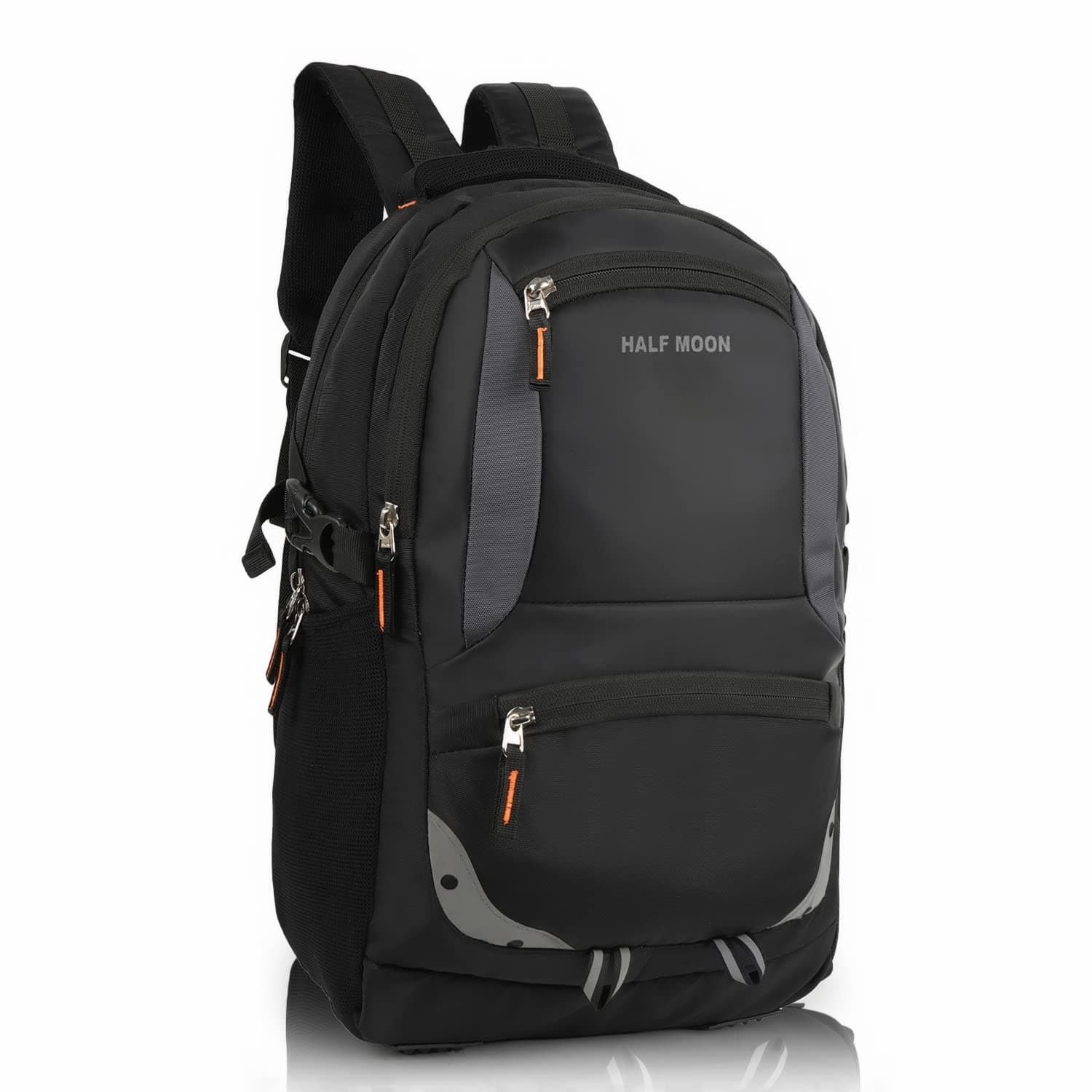 Half Moon 35L Water Resistant 17.3 inch Laptop Bag for Men | Large Travel Bags for Woman & Office Bag for Man | Backpack Bag for School Boys Girls & College Back Pack (Black)