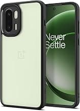 Spigen Essential Sand Crystal | OnePlus 15R Case [Transparent] [Black Bumper] OnePlus 15R Back Cover | TPU+PC - Matte Black