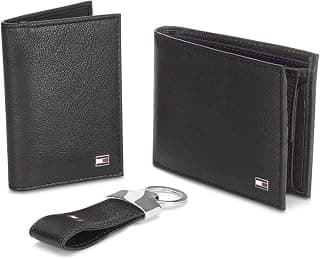 Tommy Hilfiger Men's Leather Wallet, Card Case and Key Fold Combo, Black (TH/STALIN/WALL/CC/KF/01)