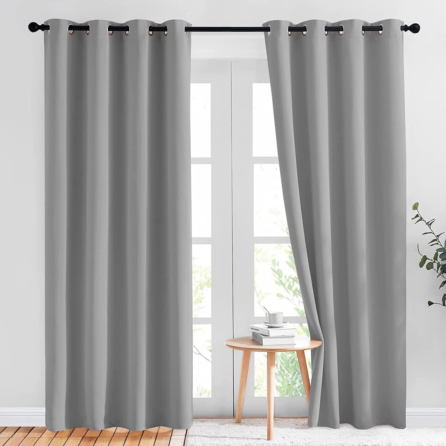 FRESH FROM LOOM Living Room Bedroom Black Out Curtains for Window | Room Darkening | Thermal Insulated Noise Reducation (Color Grey | 9 FT Long Set of 2 | Luxurios Edition)