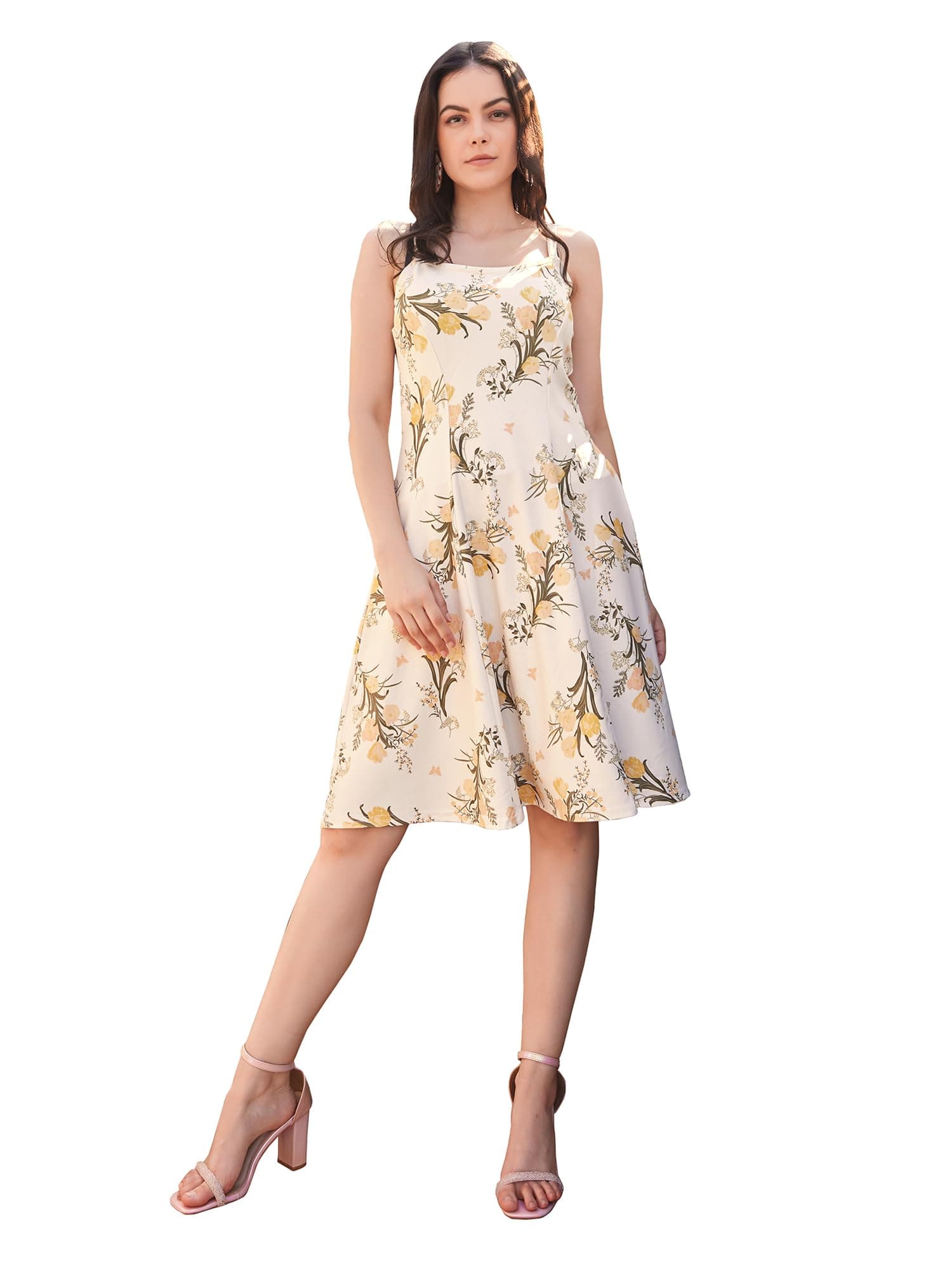 PURVAJA Women’s Fit & Flare Knee Length Dress (Wini-012-016)