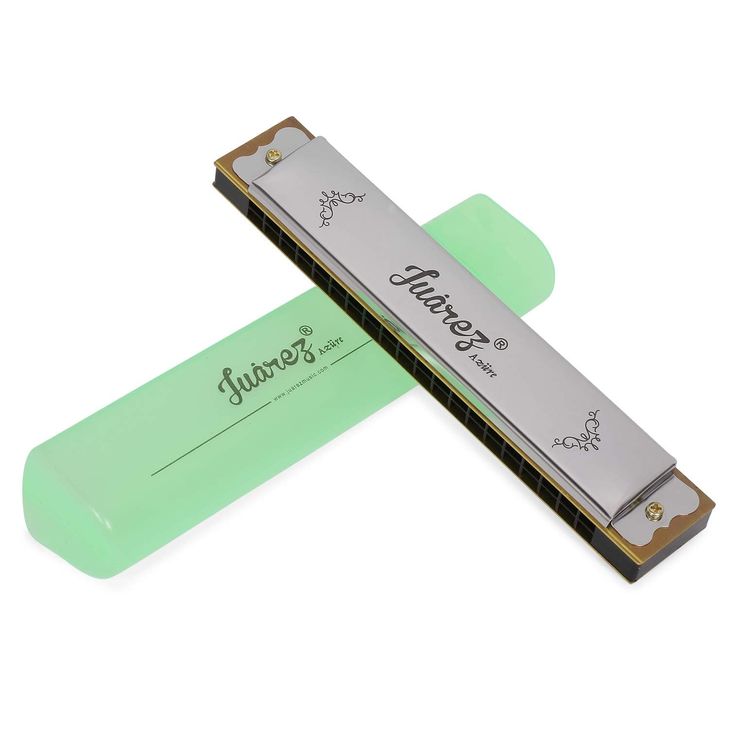 JUAREZ JRH20A 20 Holes Educational Harmonica Key of C Scale | Mouth Organ | Cover - Stainless iron | Comb - Abs | Reed – Brass Silver