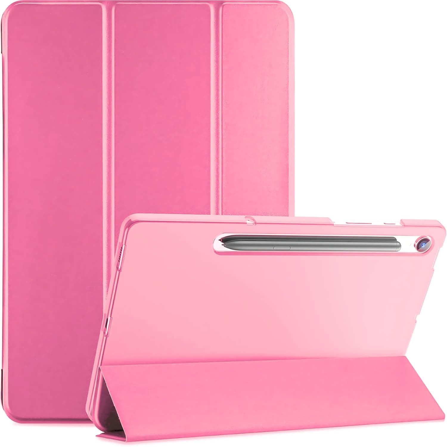 MOCA Smart Case for Galaxy Tab S10 Lite 10.9 / S10 FE / S9 FE/Tab S9 11", Slim Tri-Fold Stand Cover, Clear Back, S Pen Charging, Auto Wake/Sleep (Water Melon)