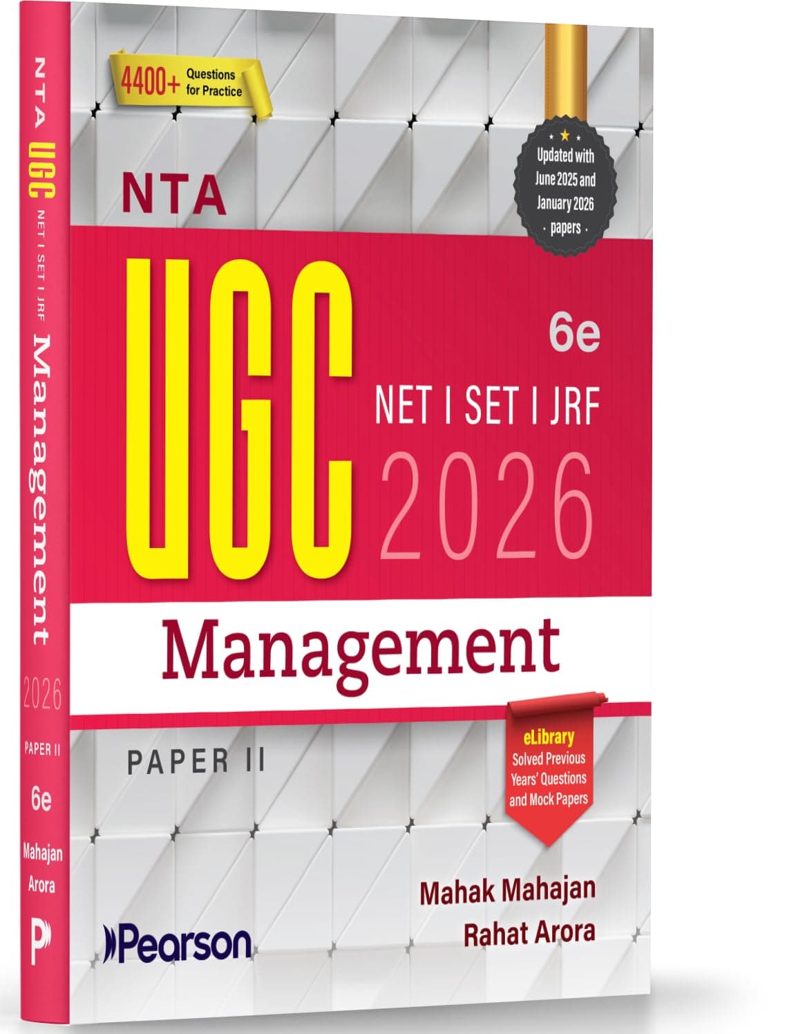 Pearson NTA UGC NET Management Paper 2 2026 6th Edition | For UGC NET/SET/JRF | Fully Solved June 2025 & Jan 2026 Papers, 4400+ MCQs, PYQs 2018–2023 (UGC preparation series 2026)