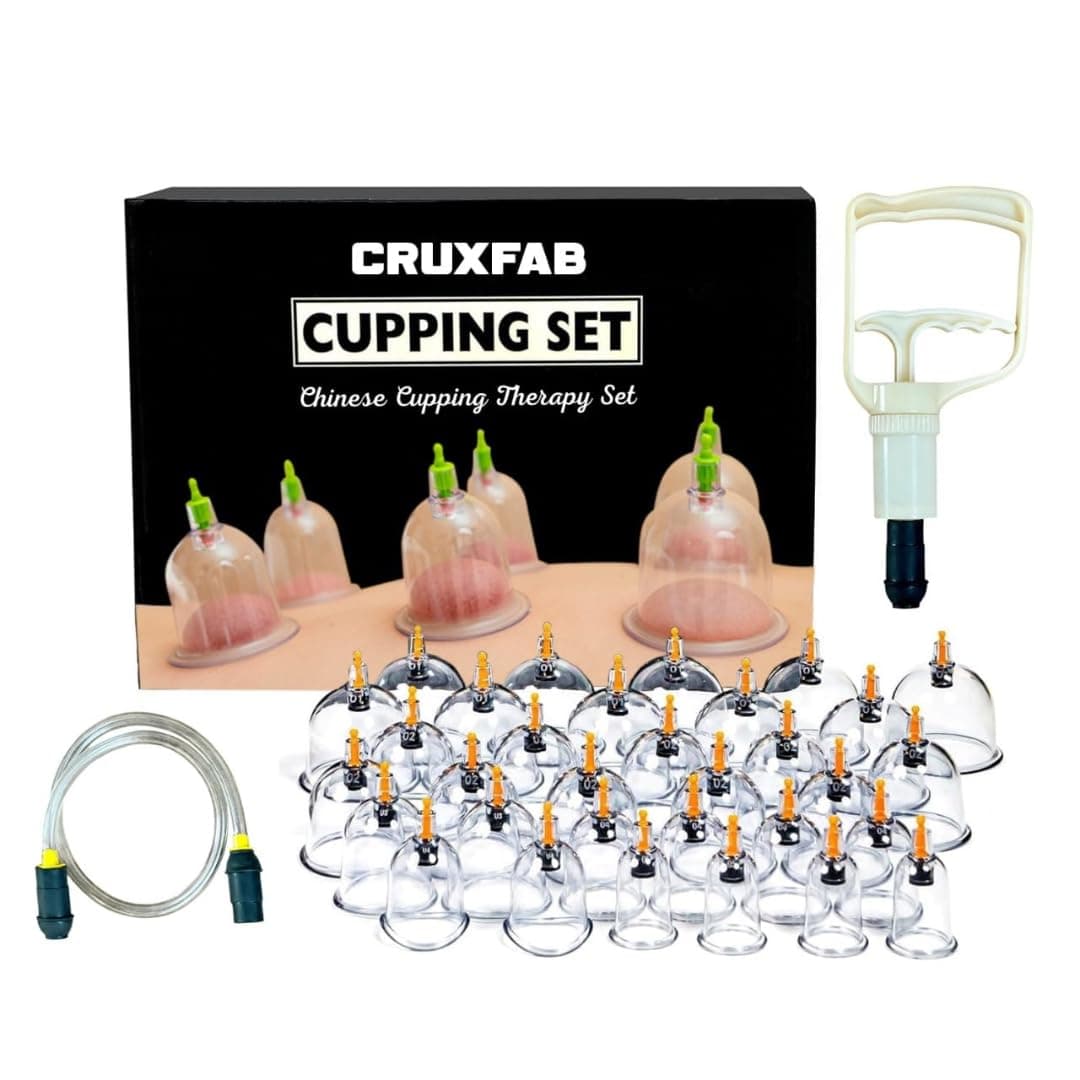 Cruxfab Vacuum Cupping Set 32, Health Care Body Relaxation Massage | Portable, Therapy Kit
