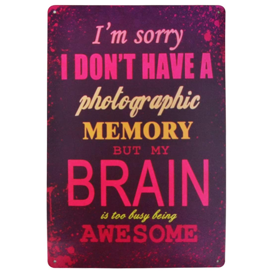 Zesta Bathroom Decor Items Washroom Decor Tin Sign | Aesthetic Posters Wall Poster for Bedroom | Magnetic Cafe Decoration Items / Restaurant Decorations Items | Quirky Home Decor Bar Accent - Brain is too awesome