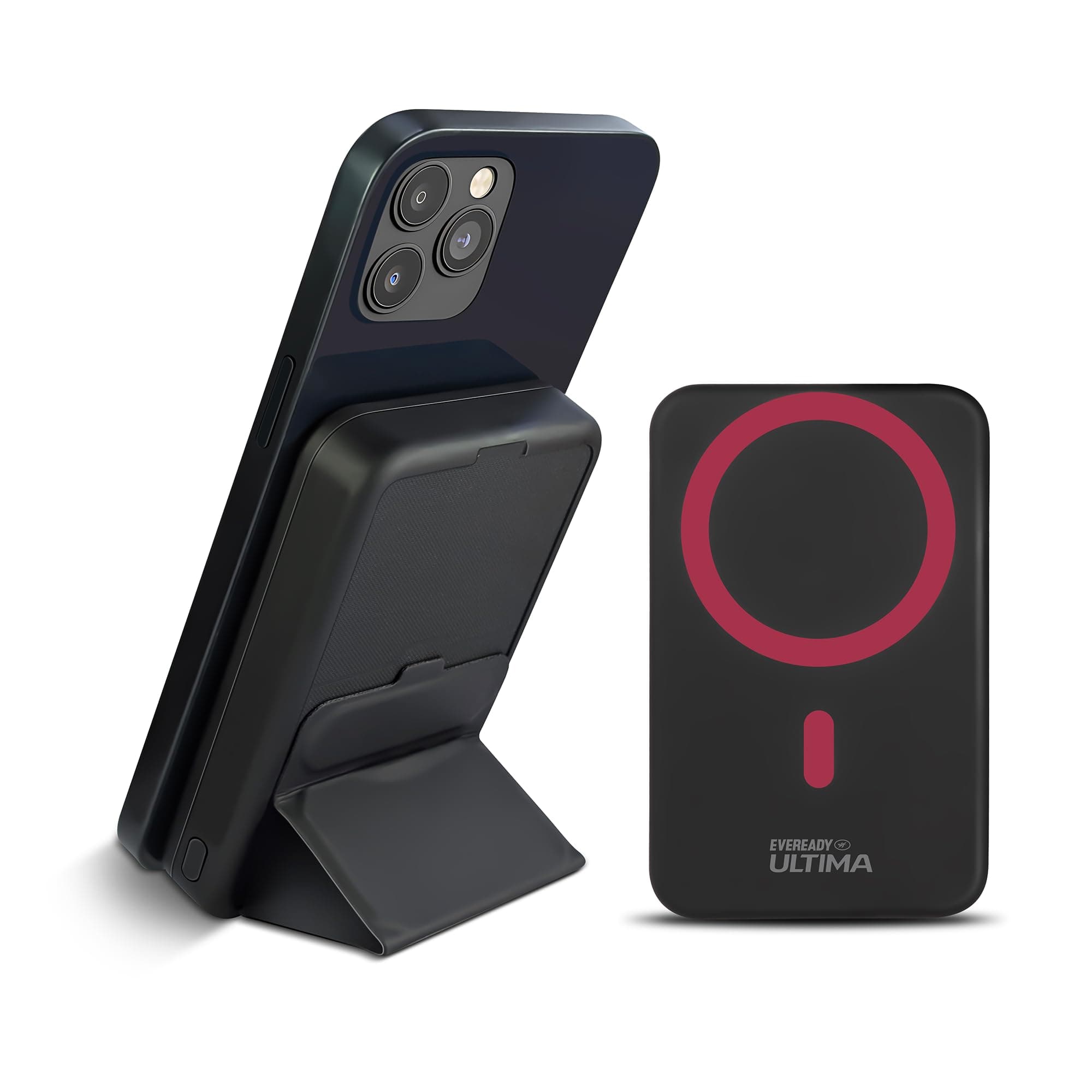 Eveready Ultima MagSafe Compatible Power Bank- PB31, 10,000mAh, 22.5W Wired & 15W Magnetic Wireless Fast Charging Stand for iPhone 12 & Above, Android & Qi Devices (Ensure Device & Case Compatibility)