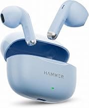 HAMMER New Ultra pods 2026 TWS Wireless Bluetooth Earbuds with Inbuilt Mic, 100H Standby Time, 50H Playtime, USB Type-C, 13mm Dynamic Drivers, BT v6.0, IPX5 Water-Resistant Earphones (Blue)