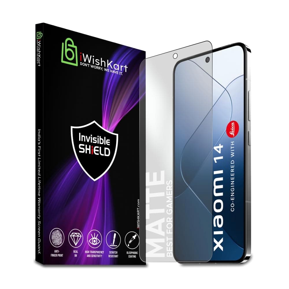 iWishKart® compatible for Xiaomi MI 14/13 5G Matte Tempered Glass [with warranty] screen protector guard Full Edge to Edge 9H Full Glue FHD with Easy Installation kit (mi14 / mi 14 Mat)