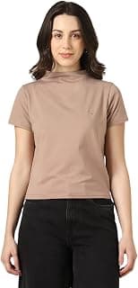 Allen Solly Women's Solid Regular Fit T-Shirt