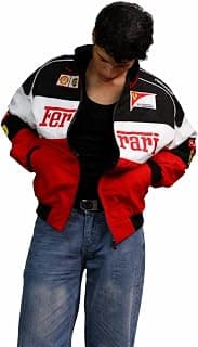 Generic URBUNVIBES Red& White F1 Speed Printed Elite Racing Design Zip jacket | Premium Wear for Men & Women