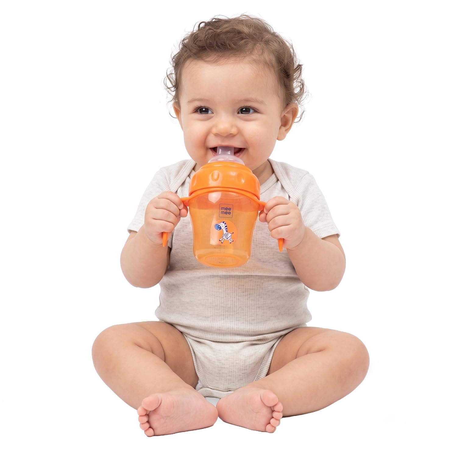 Mee Mee Trainer Sippy Cup | Soft Spout, Leakproof Sipper for Toddlers | Dual Handle for Easy Grip | Non -Toxic, Lightweight & BPA Free, Orange (150 Ml)