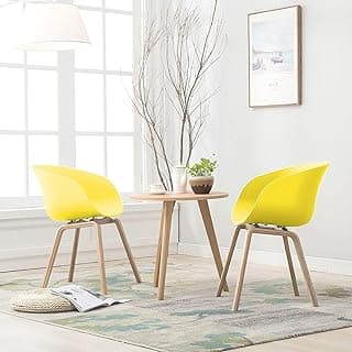 Polypropylene - Set of 2 Modern, Designer Chair for Home, Cafe, Hotel & Office (Yellow)