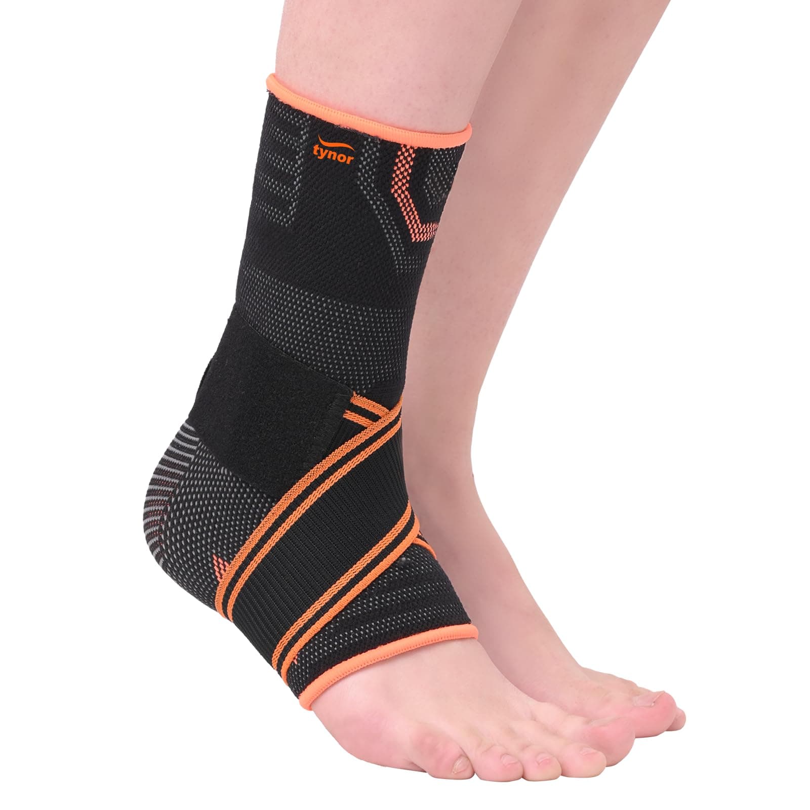 TYNOR Ankle Binder Air Pro, Black & Orange, Large, 1 Unit