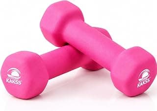 Kakss Neoprene Fixed Dumbbells Sets (Proudly Made in India, 1+1=2 kg, Pink)