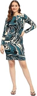 Madame Beige Puff Sleeve Floral Print Midi Dress