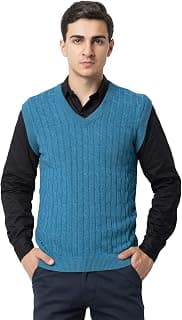 V Neck Wool Sleeveless Pullover Sweaters for Men Winter