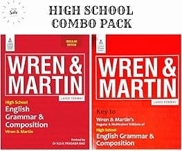High School English Grammar and Composition (Regular Edition) with Key to High School English Grammar and Composition by Wren & Martin - 2024 Edition with New Updated Syllabus (Set of 2 Books)