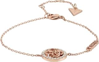 GUESS Life In 4G Gold-Plated Stainless Steel Bracelet For Women | Durable | Tarnish-Resistant & Gift-Ready | Size Large