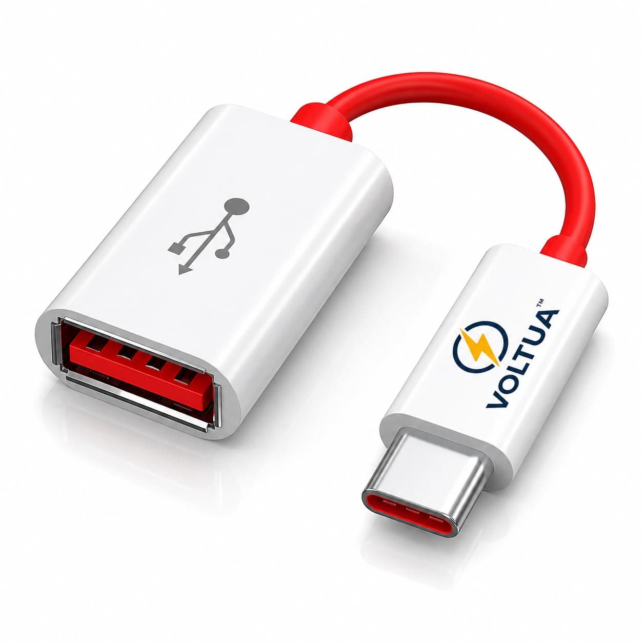 Voltua USB 3.0 to Type C OTG Adapter, 5Gbps Data Transfer, 15W Charging | Universal USB-C OTG Compatibility - Works with Samsung, OnePlus, Realme, Xiaomi ; plug-and-play, no drivers needed.