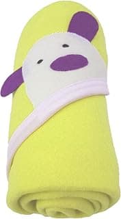 NAMAN All Season Cartoon Embroidered Baby Blankets New Born Baby Wrapper for Baby Boys and Baby Girl-Yellow
