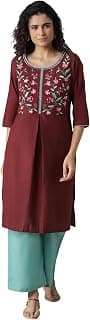 Aurelia womens Cotton Blend Regular Kurta & Palazzo