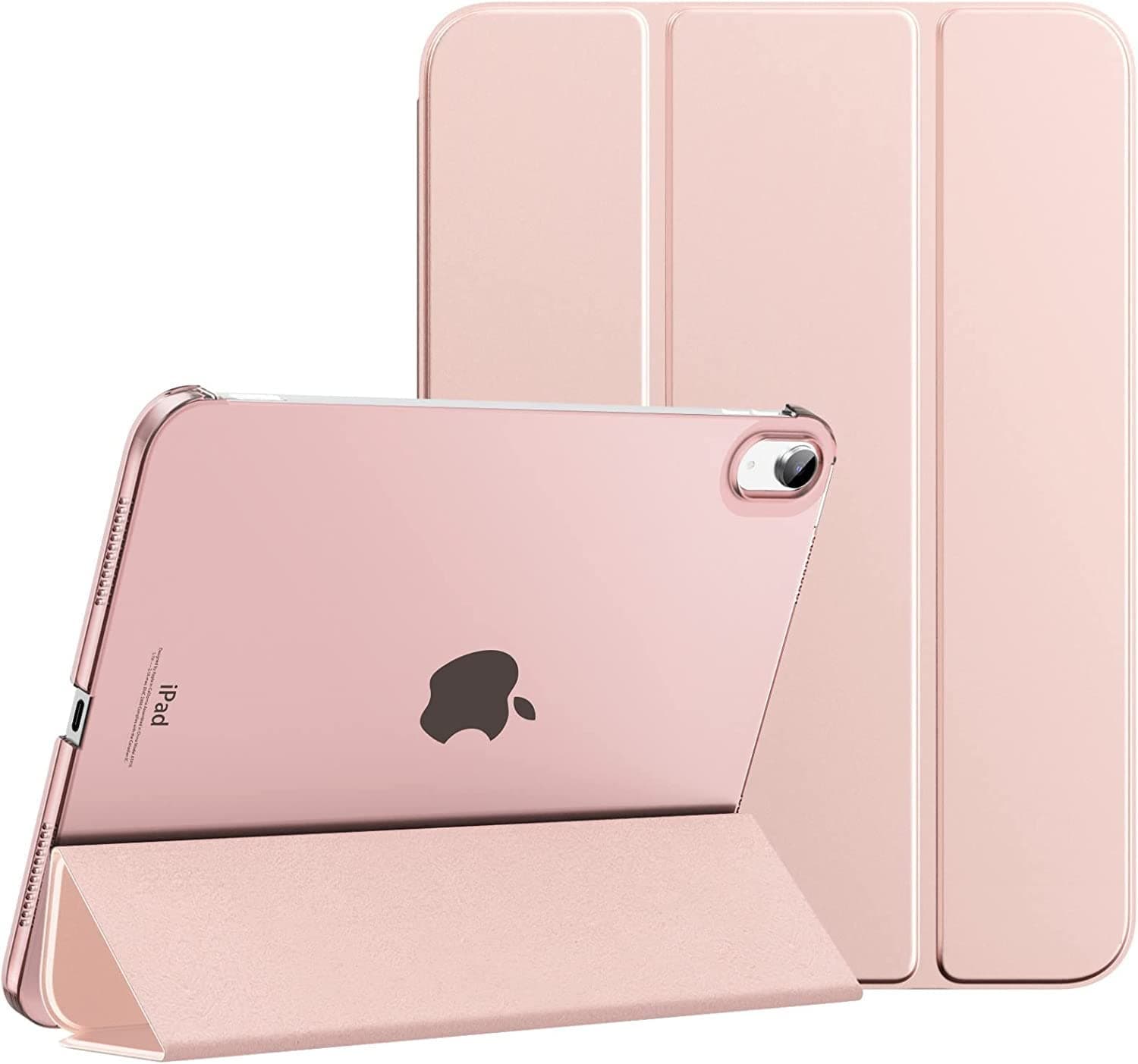 MOCA Case for iPad (A16) 11th Generation 11 Inch 2025 10th Generation 2022 iPad 10.9 Inch Slim Stand Hard Shell Back Protective Smart Cover for 10.9” iPad 10th Release A2696 A2757 A2777 (Rose Gold)