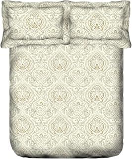 Portico New York Super King Size Super Soft Cotton Bedsheet with 2 Pillow Covers ; Size 2.74 X 2.74 M ; Green & Blue ; Mercerised ; 100% Cotton ; Lavender, 144 TC
