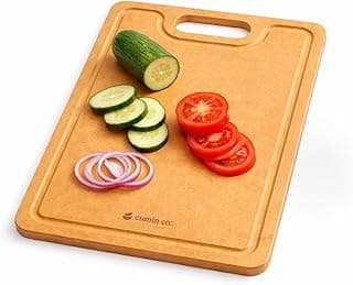 CUMIN CO. Chopping Board | 24x34.5 cm | Bacteria Resistant Cutting Board for Kitchen | Odour-Free | FDA Compliant | Knife-Friendly | Compressed Cellulose