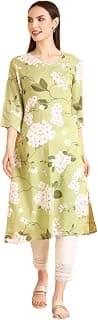 W for Woman Floral Printed Pure Cotton Straight Kurta