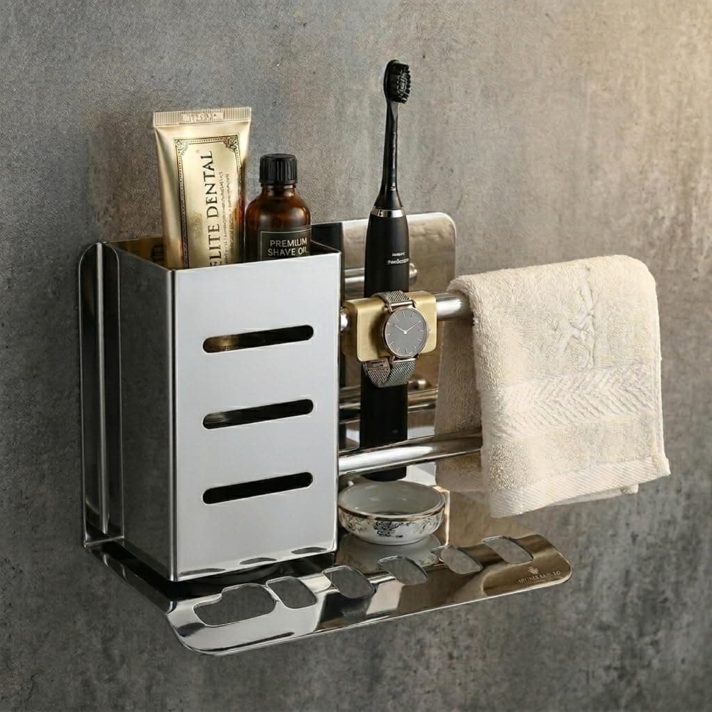 Shivam Steel SS Tooth Brush Holder/Multipurpose Stand/Tumbler for Bathroom Accessories/Stainless Steel Toothbrush Holder