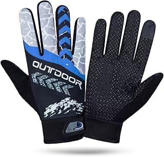 Cycling Gloves | Non-Slip Sun Protection Gloves for Men & Women | Warm, High-Temperature Resistant Gloves for Mountain Biking, Motorcycle Riding, Cricket, Tennis & Outdoor Sports (Blue)