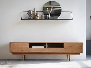 INMARWAR 70 Inch Wooden TV Entertainment Unit for Living Room and Bedroom | TV Cabinet & Stand with 2 Shelf, 2 Drawers & 2 Storage Doors | Acacia Wood, Natural