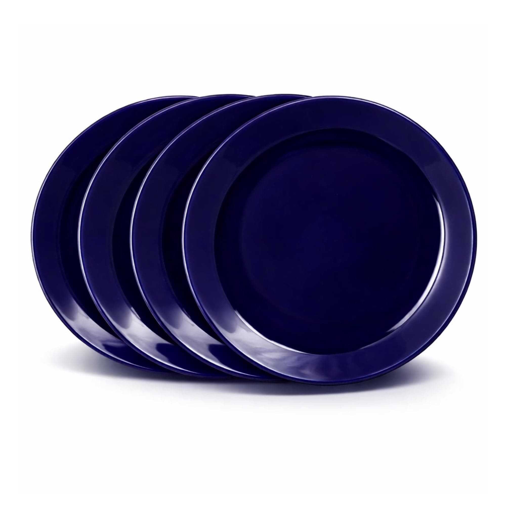 Hitkari Dinner Plates Set of 4 | Dinner Plates Porcelain Glossy Cobalt 18cm Quarter | Home & Kitchen Tableware Dinnerware & Serving Plate | Microwave & Dishwasher Safe (Dark Blue)
